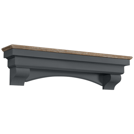 Pearl Mantels Hadley Wood Mantel Shelf With Rustic Chalk Wash Top