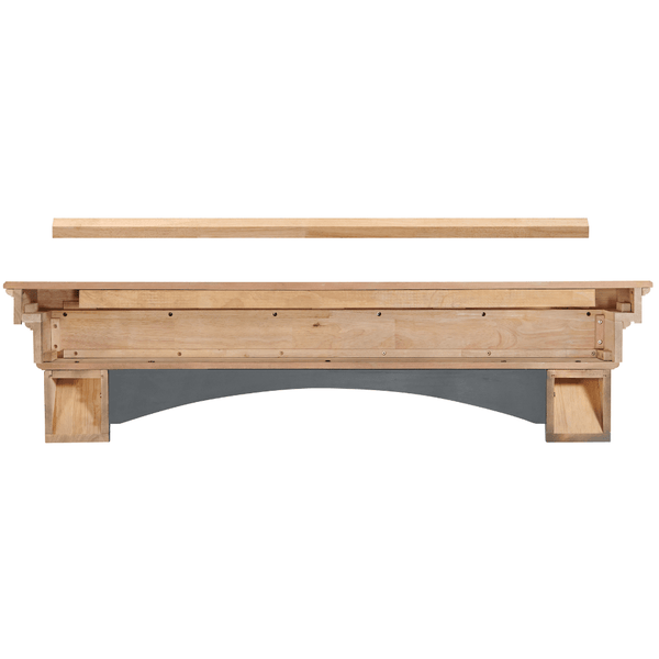 Pearl Mantels Hadley Wood Mantel Shelf With Rustic Chalk Wash Top Unfinished