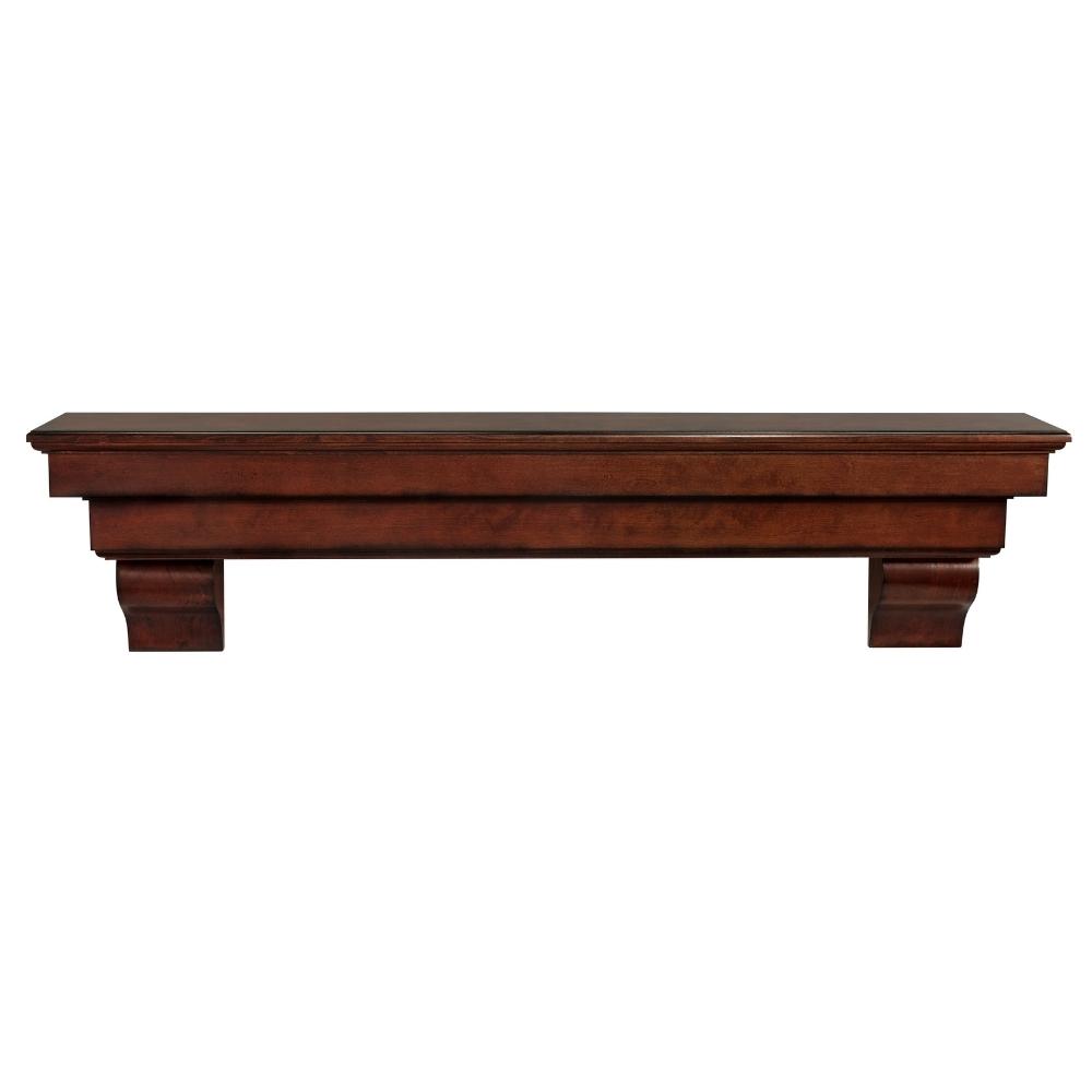 Pearl Mantels Auburn Wood Mantel Shelf in Distressed Cherry With Corbels