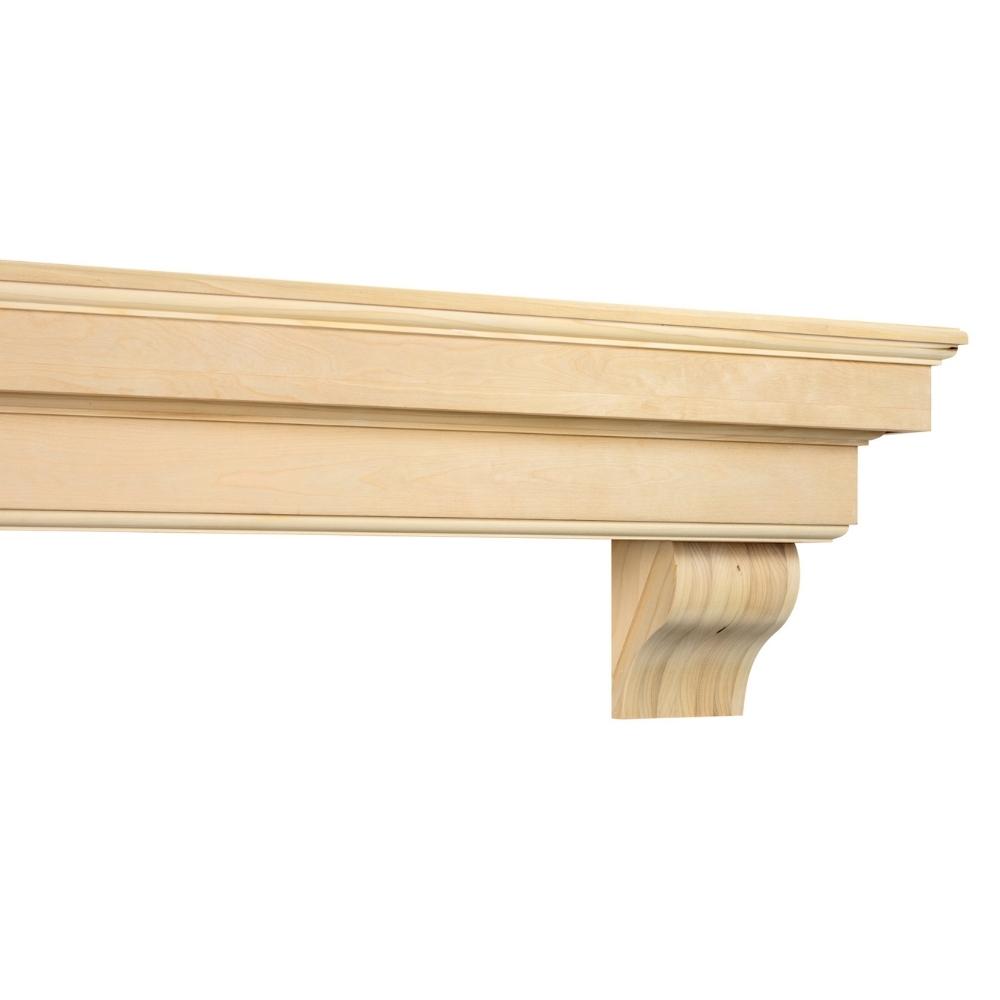 Pearl Mantels Auburn Wood Mantel Shelf Corbels Close-up