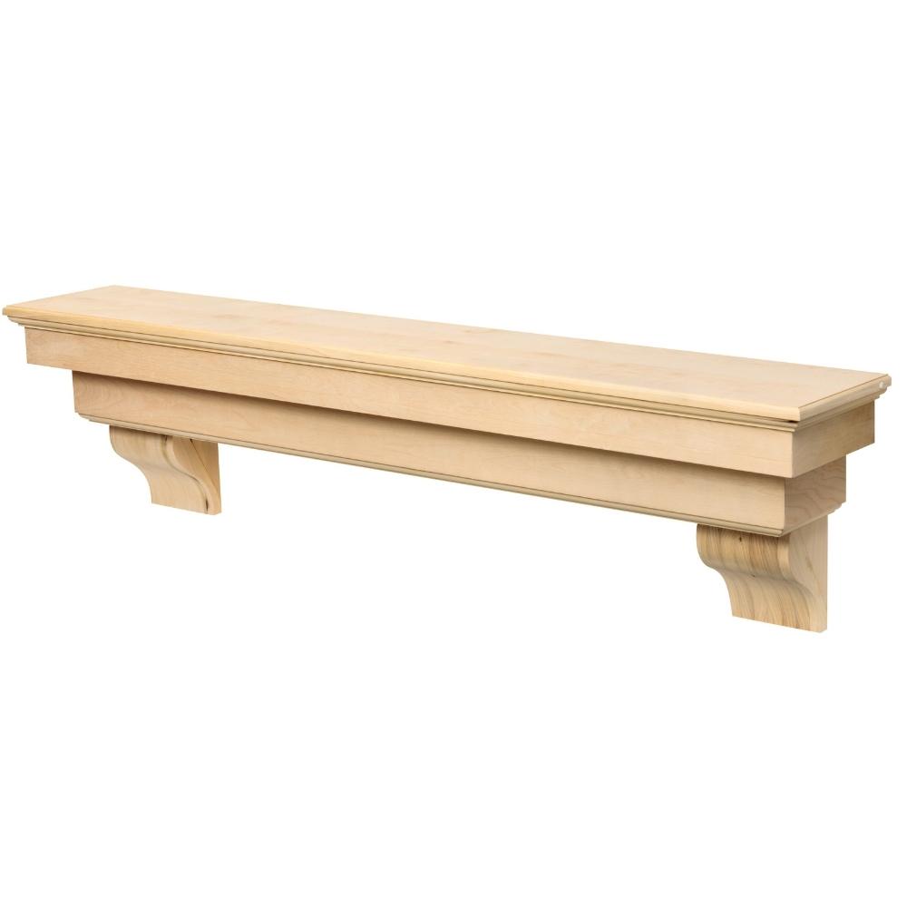 Pearl Mantels Auburn Wood Mantel Shelf Unfinished With Corbels