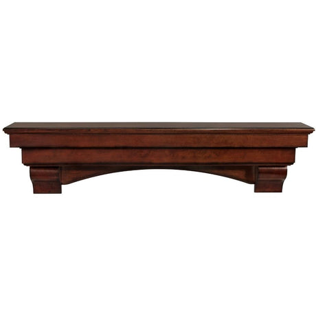 Pearl Mantels Auburn Wood Mantel Shelf in Distressed Cherry With Corbels and Arch