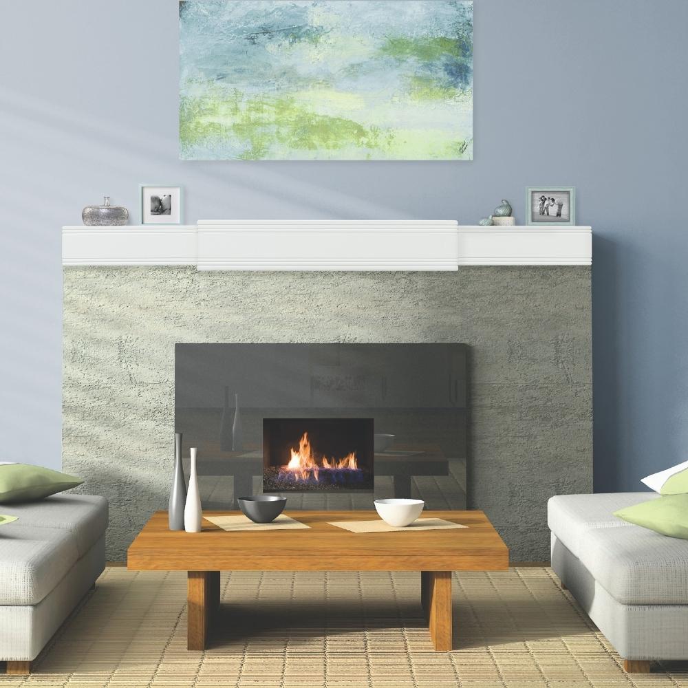 Pearl Mantels Emory Adjustable MDF Mantel Shelf In a Living Room