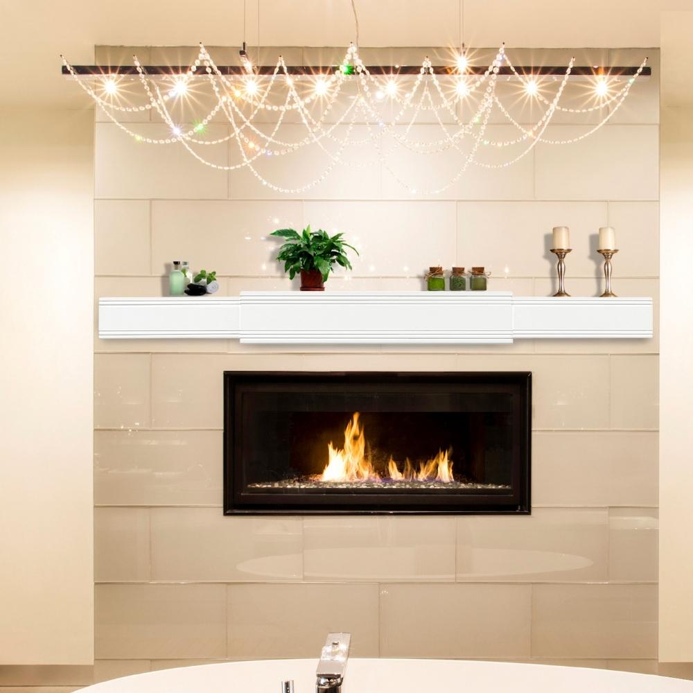 Pearl Mantels Emory Adjustable MDF Mantel Shelf With a Fireplace