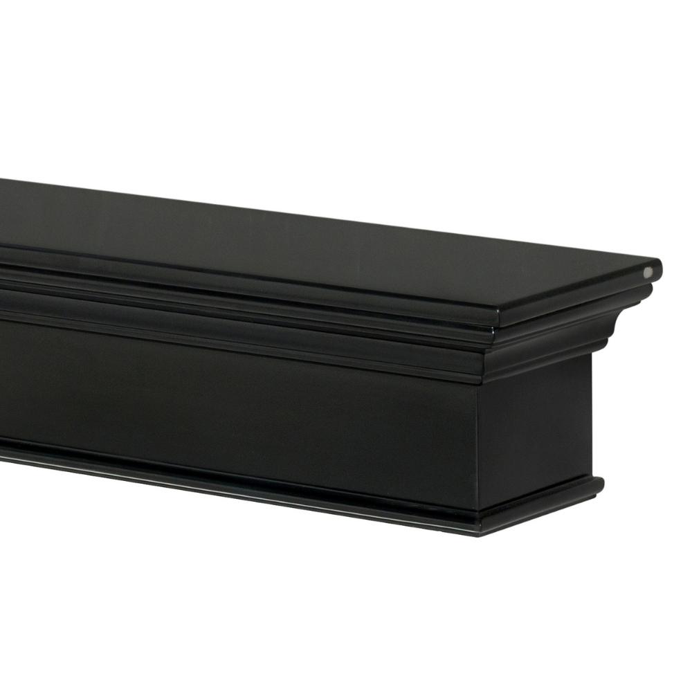 Pearl Mantels Henry MDF Mantel Shelf In Black Close Up Shot
