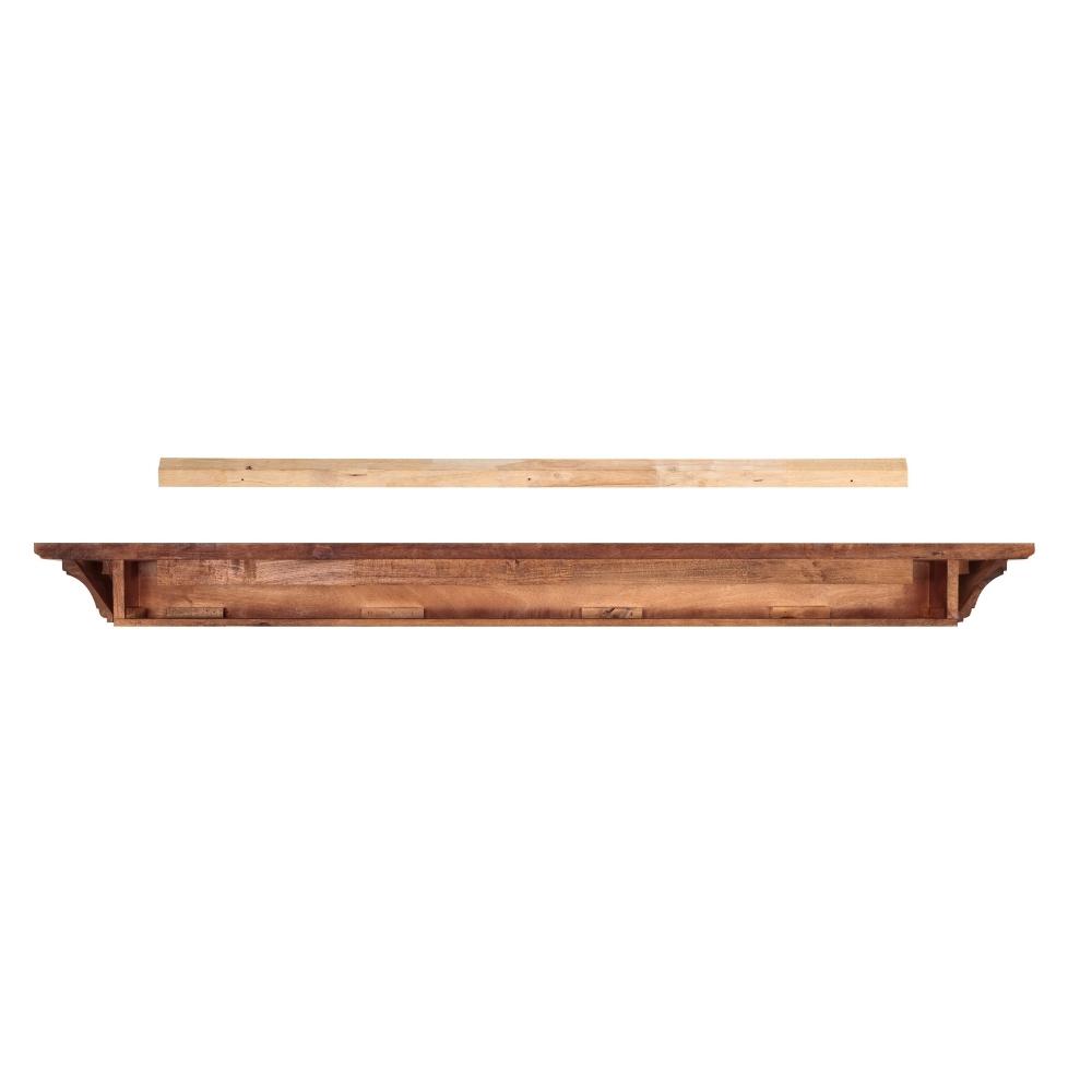Pearl Mantels Homestead Wood Mantel Shelf in Antique Finish (Backside View)