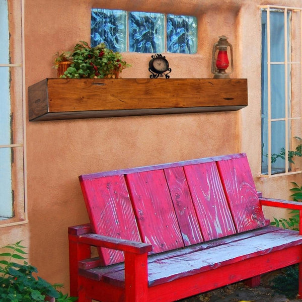 Pearl Mantels Lexington Wood Mantel Shelf In Rustic Distressed Finish On The Wall