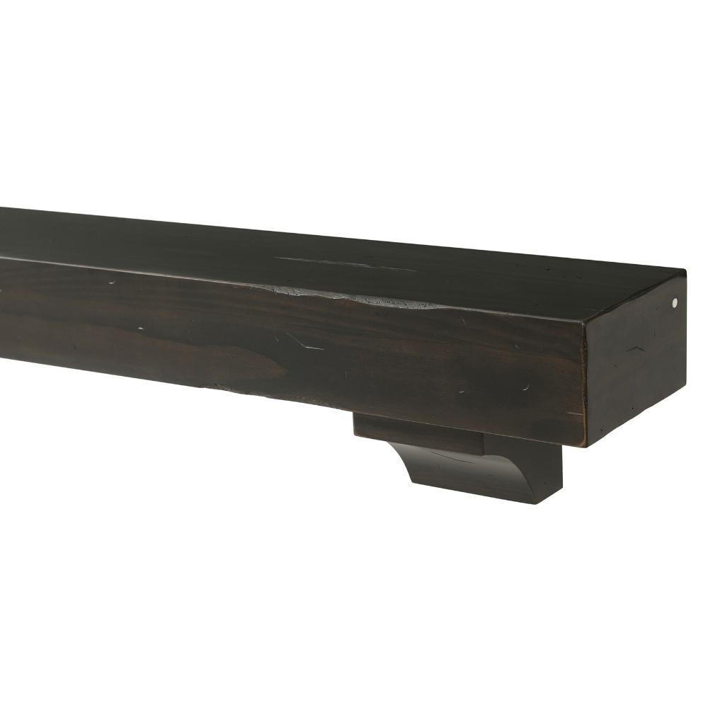 Pearl Mantels Shenandoah Wood Mantel Shelf in Espresso Finish With Corbels