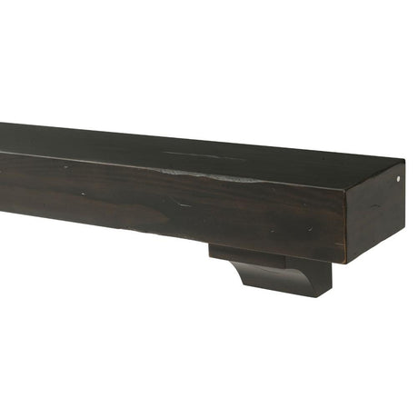 Pearl Mantels Shenandoah Wood Mantel Shelf in Espresso Finish With Corbels