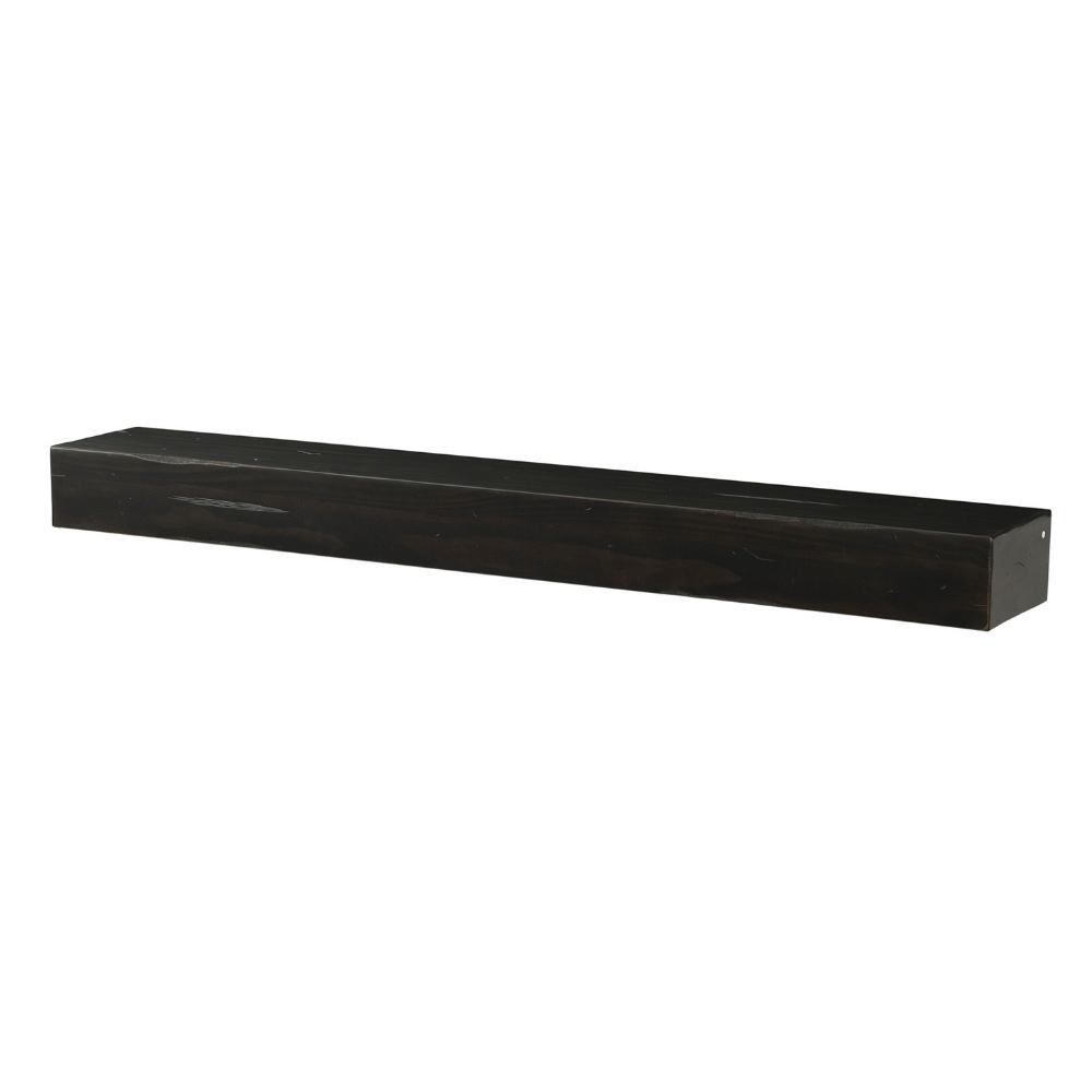 Pearl Mantels Shenandoah Wood Mantel Shelf in Espresso Finish Without Corbels (Angled View)