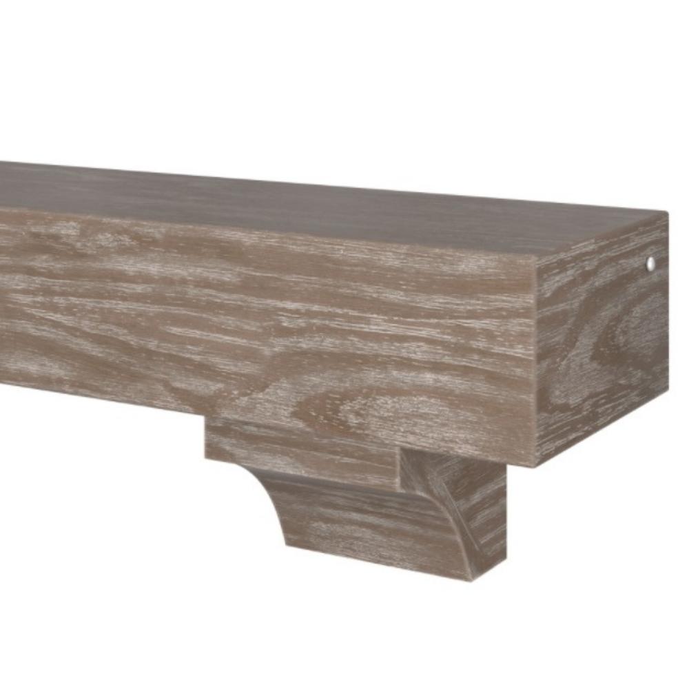 Pearl Mantels Shenandoah Wood Mantel Shelf in Farmhouse Finish With Corbels