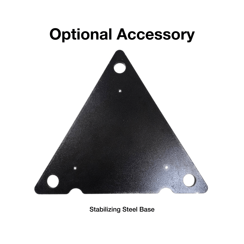 stabilizing steel base for pyramid heaters