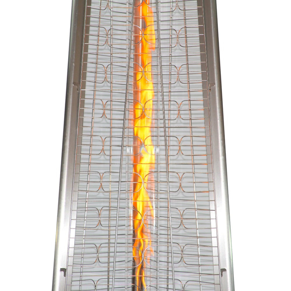 RADtec 93-Inch Stainless Steel Pyramid Propane Patio Heater flames