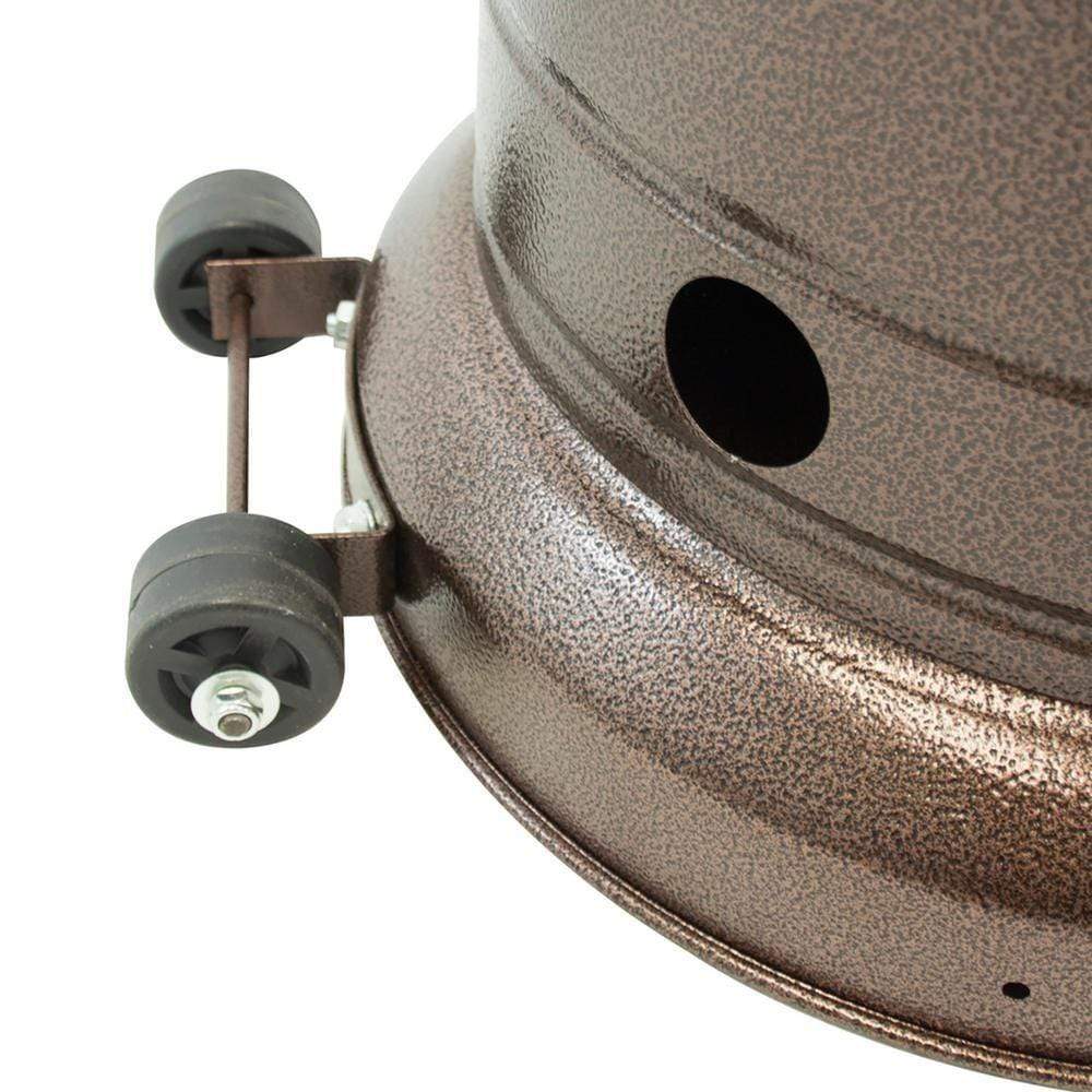 Included Wheels of RADtec Allure Series Real Flame Antique Bronze Propane Patio Heater