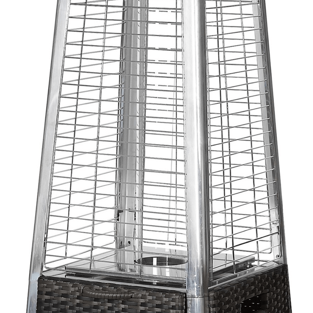 RADtec Allure Black & Grey Wicker Patio Heater Design Zoomed In