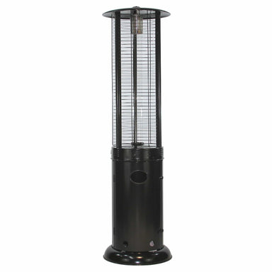 RADtec Ellipse Flame 78-Inch Black Propane Patio Heater with Clear Glass