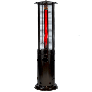 RADtec Ellipse Flame 78-inch Black Propane Patio Heater Base with ruby glass