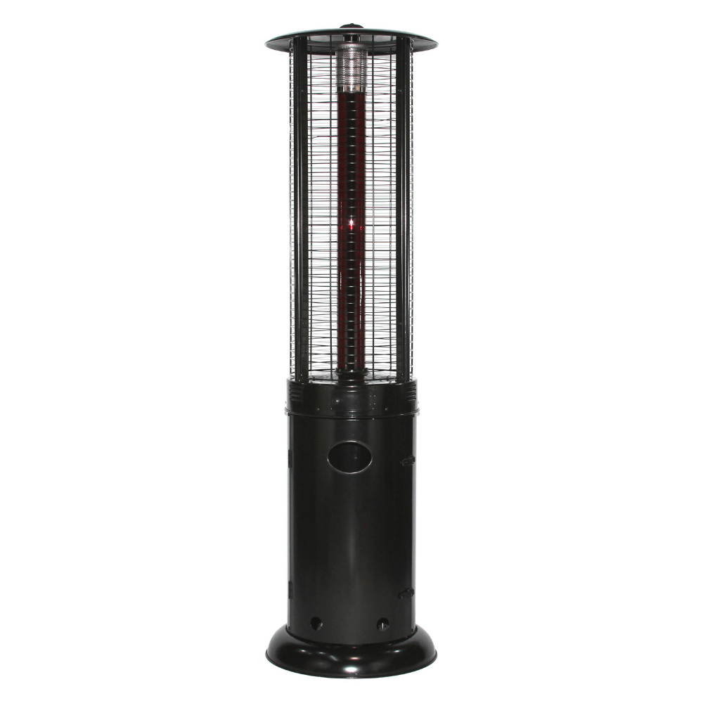 RADtec Ellipse Flame 78-inch Black Propane Patio Heater turned off