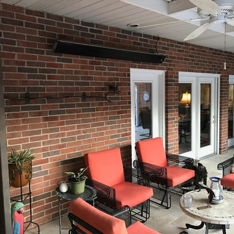 RADtec Design Series 62" 2400W 220V Infrared Electric Heater In a Covered Patio