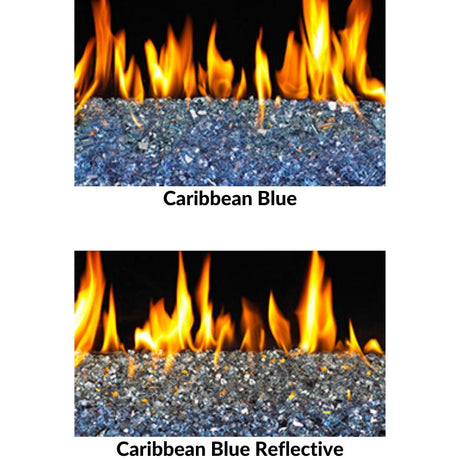 Caribbean Blue Standard and Reflective Fire Glass