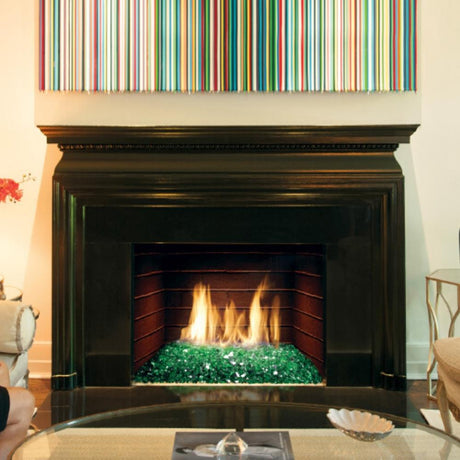 Fire Place with Real Fyre Contemporary Fire Glass Set