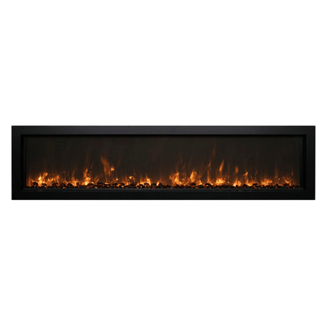 Remii Extra Slim 65-inch Electric Fireplace with Yellow Flames and Black Fire Glass