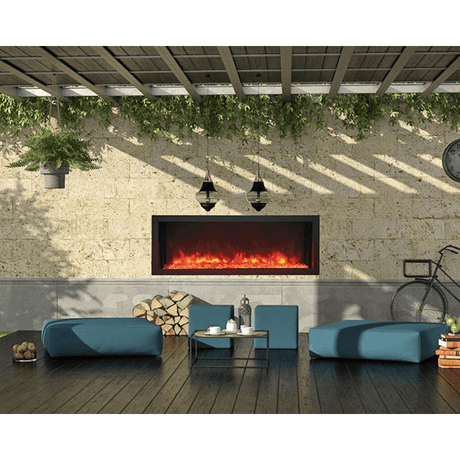 Remii Extra Slim 45-inch Electric Fireplace in patio