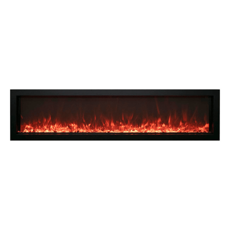 Remii Extra Slim 65-inch Electric Fireplace with Orange Flames and Brown Fire Glass