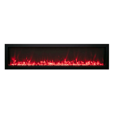 Remii Extra Slim 65-inch Electric Fireplace with Red Flames and Brown Fire Glass