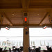 BistroSchwank Single Stage Gas Patio Heaters hanging from a ceiling