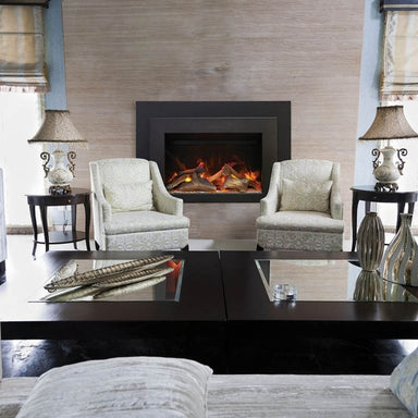Sierra Flame 30" Electric Fireplace Insert with Steel Frame in Formal Lounge Room