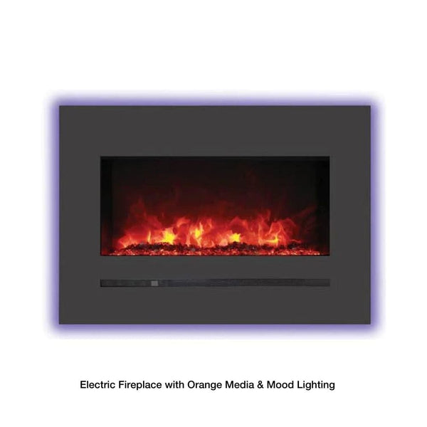 Fireplace with Orange Media & Mood Lighting