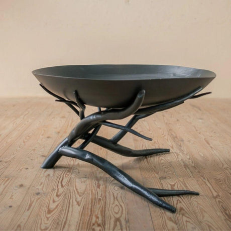 Stone Country Ironworks Sycamore Fire Pit with hand-forged branch frame