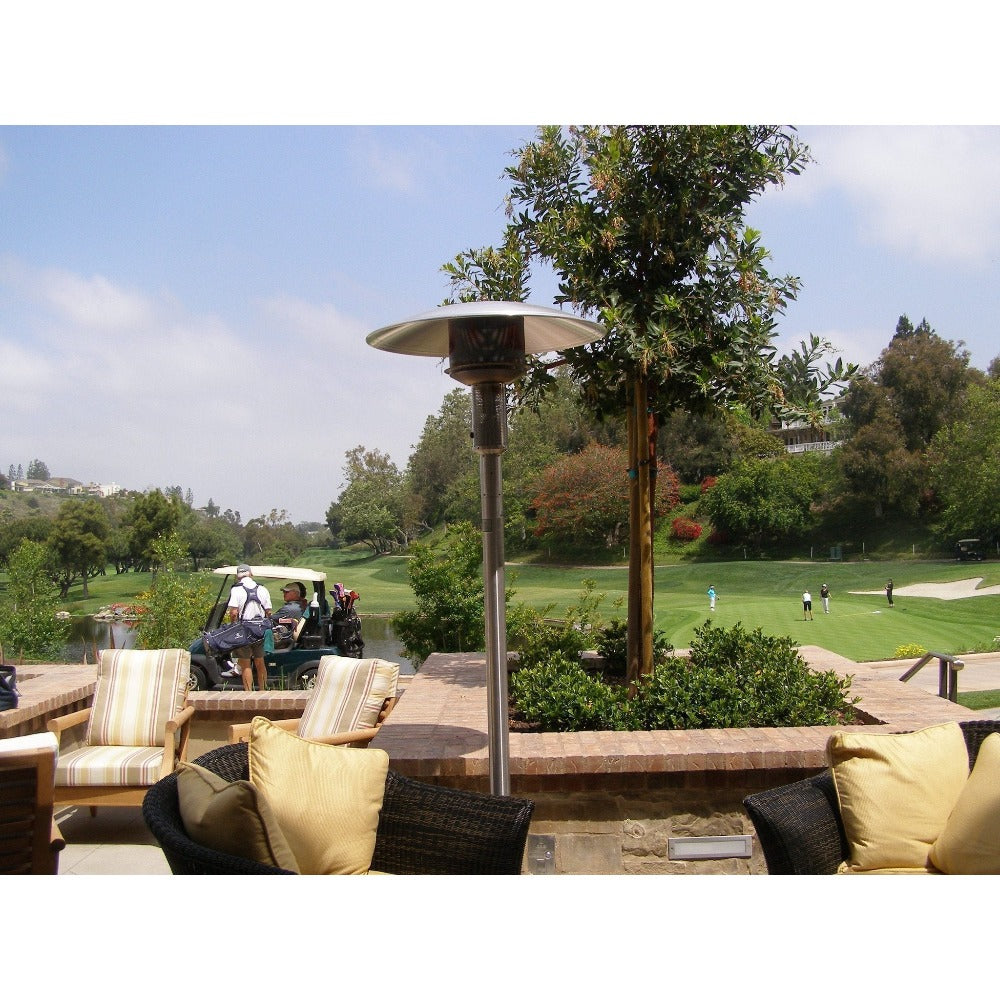 Sunglo A242 Portable Natural Gas Patio Heater in outdoor seating area