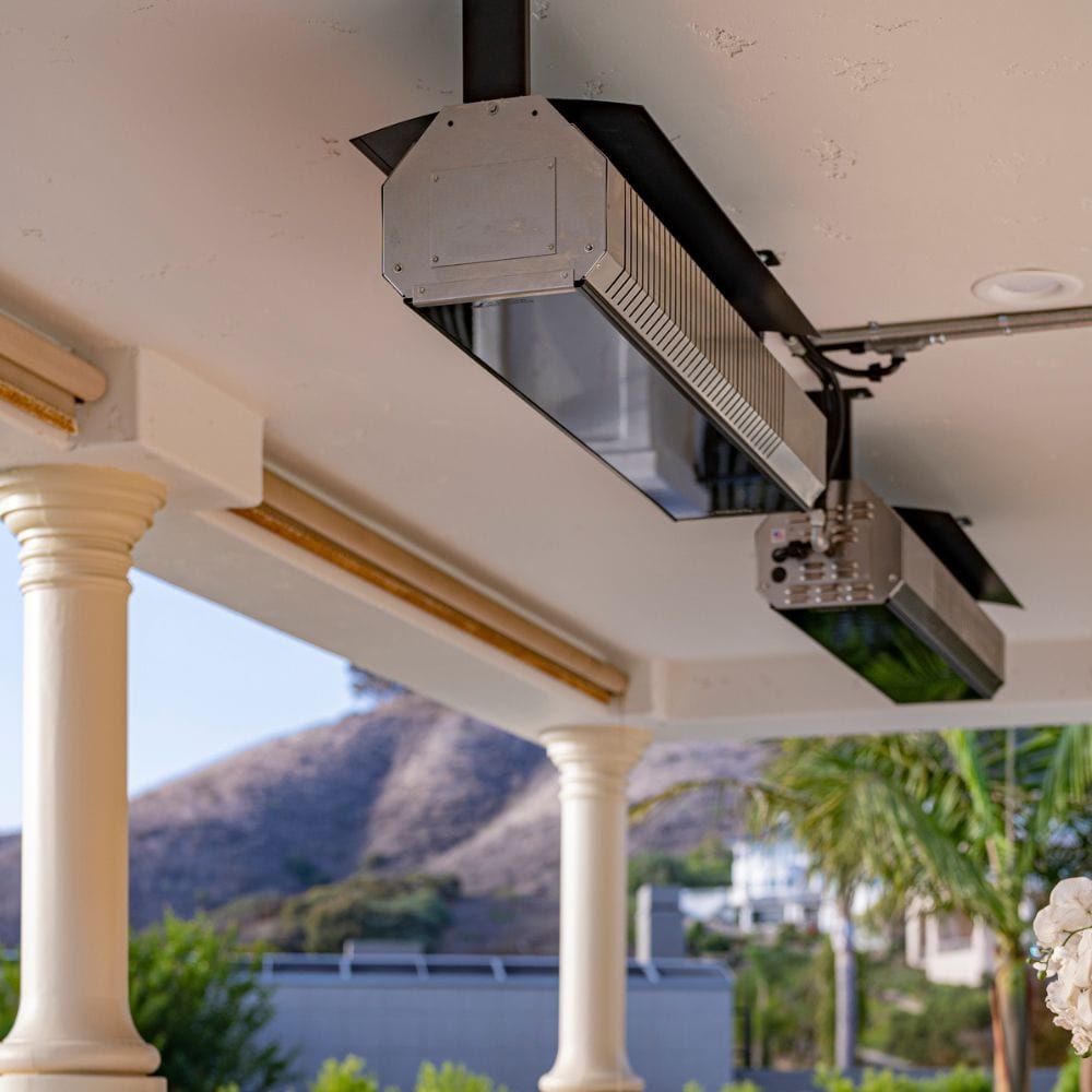 SunStar Glass Marine Grade Stainless Steel Infrared Gas Heater Ceiling Mounted in Patio