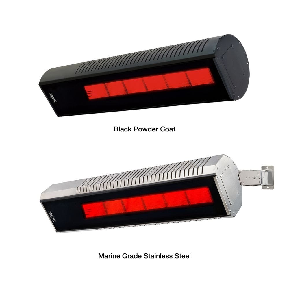 SunStar Glass Infrared Gas Heater Black Powder Coat and Marine Grade Stainless Steel