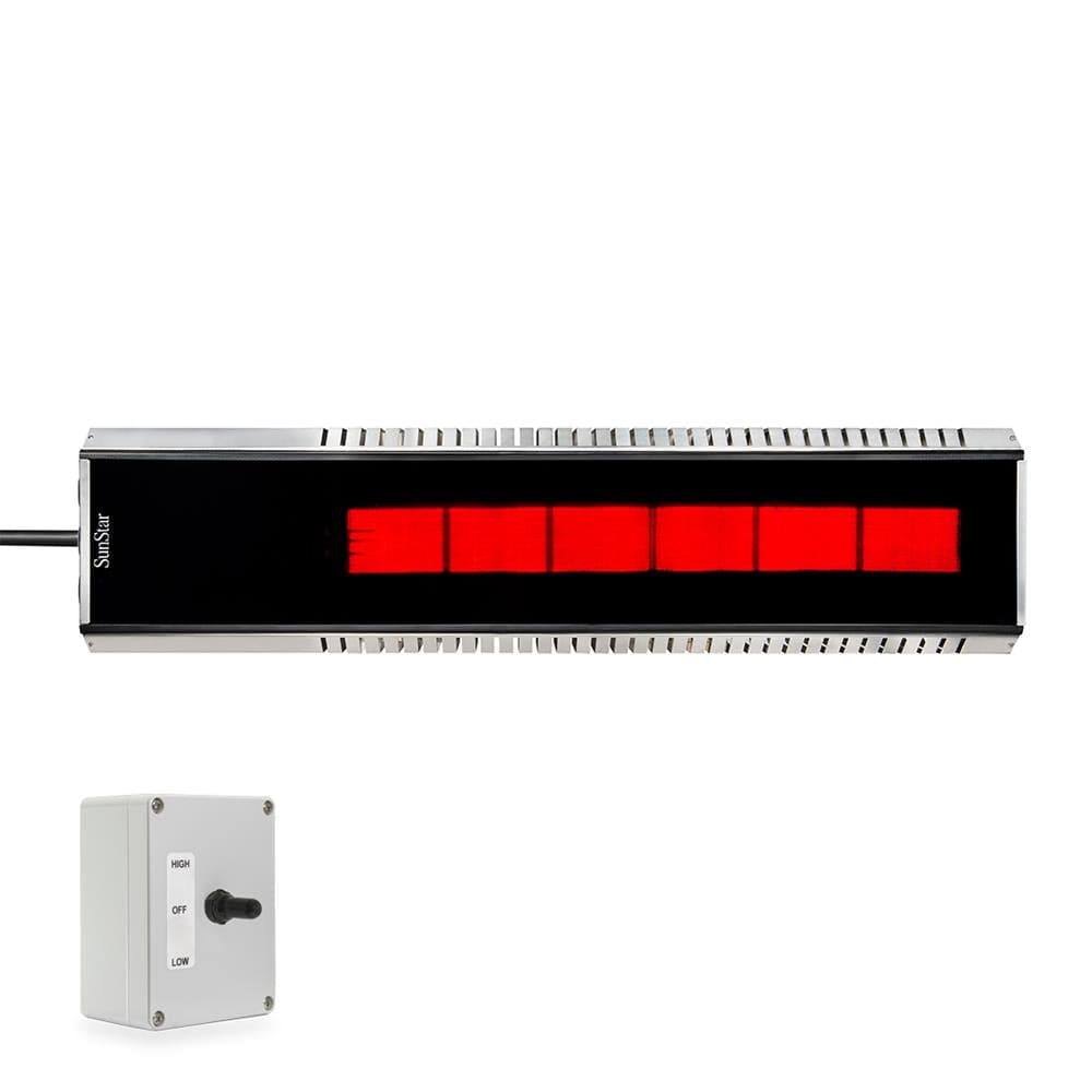 SunStar Glass Marine Grade Stainless Steel Infrared Gas Heater with 3 position switch