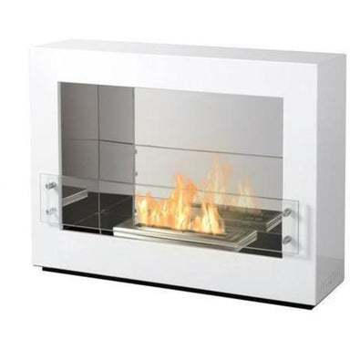 Ethanol Fireplace - The Bio Flame Rogue 2.0 Single Sided - Free Standing Ethanol Fireplace, White
