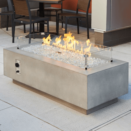 The Outdoor GreatRoom Company Cove 54-inch Linear Gas Fire Pit Table with Wind Guard
