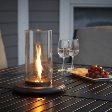 the outdoor greatroom company intrigue tabletop outdoor lantern in patio