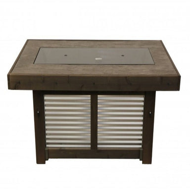 Denali Brew 57" Linear Gas Fire Pit Table with burner cover