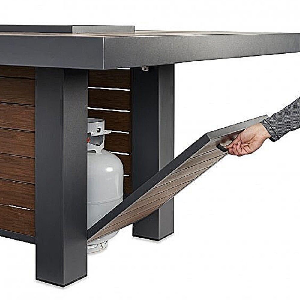 The Outdoor GreatRoom Company Kenwood 81-inch Gas Fire Pit Dining Table Access Door