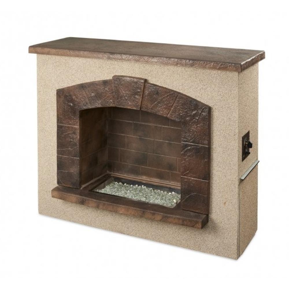 The Outdoor GreatRoom Company Stone Arch 63" Freestanding Gas Fireplace with Glass Media