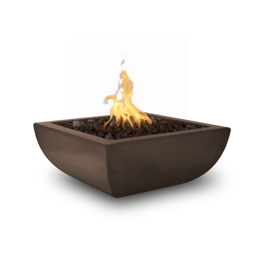 Top Fires Avalon 30" Square Concrete Gas Fire Bowl Chocolate