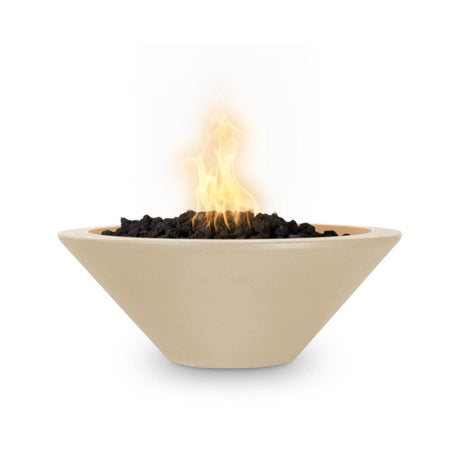 Top Fires 31" Round Concrete Gas Fire Bowl - Electronic (OPT-31RFOE) Vanilla