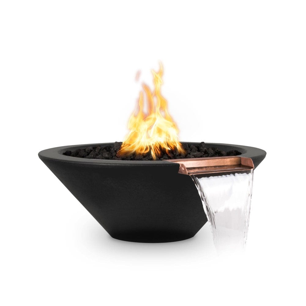 Top Fires 36" Round Concrete Gas Fire and Water Bowl - Match Lit (OPT-36RFWM) Black