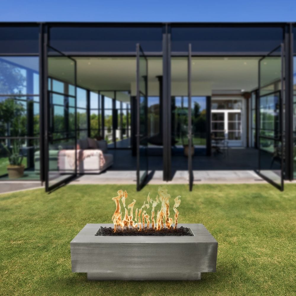 Top Fires Coronado 48" Stainless Steel Gas Fire Pit on Grass