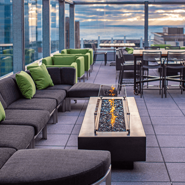 Top Fires Del Mar 48-Inch GFRC Gas Fire Pit Outside Sky Lounge