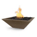 Top Fires 30-inch Square Match Lit Concrete Gas Fire Bowl in Chocolate