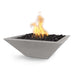 Top Fires 30-inch Square Match Lit Concrete Gas Fire Bowl in Natural Gray